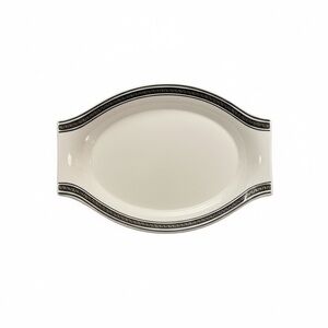 Vintage Jackson China Restaurantware Oval Side Plate Black and Gold Greek Key